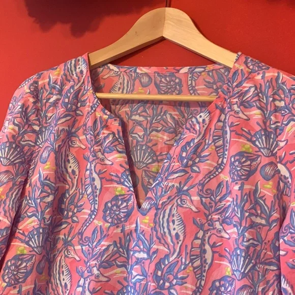 Breezy Seahorse Print Tunic Dress - Picture 4 of 8